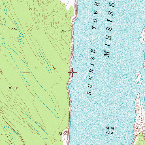 Topographic Map of Sunrise Island Revetment, TN