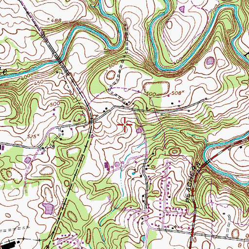 Topographic Map of Brentwood, TN