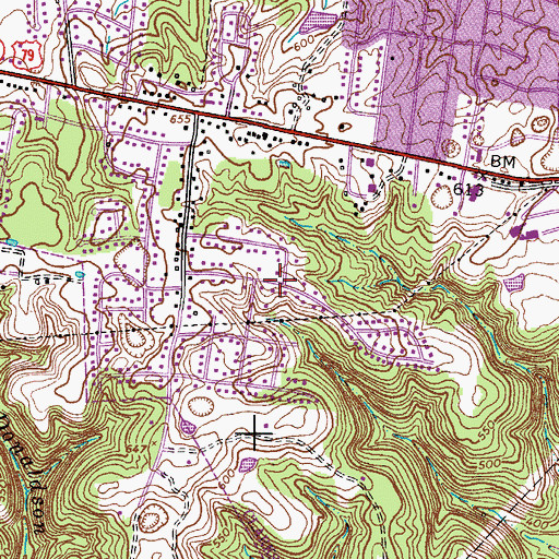 Topographic Map of Lintwood Heights, TN