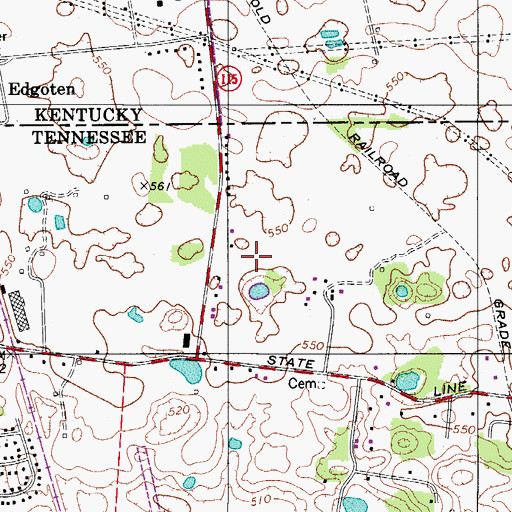 Topographic Map of Pembrook Place, TN