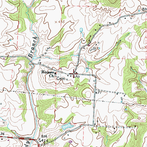 Topographic Map of Howse, TN