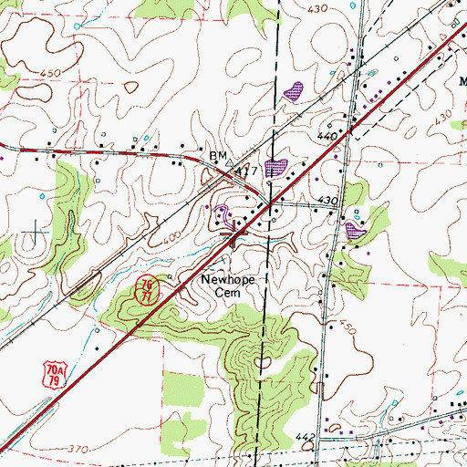 Topographic Map of New Hope (historical), TN