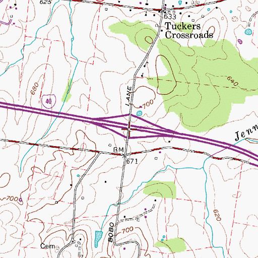 Topographic Map of Interchange 245, TN