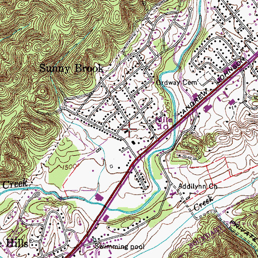 Topographic Map of First Church of the Brethren, TN