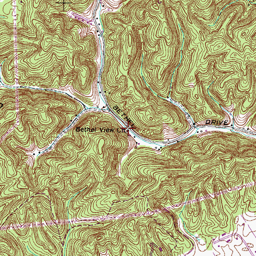 Topographic Map of Bethel View Baptist Church, TN