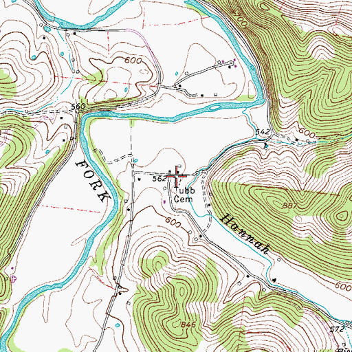 Topographic Map of Tubb Cemetery, TN