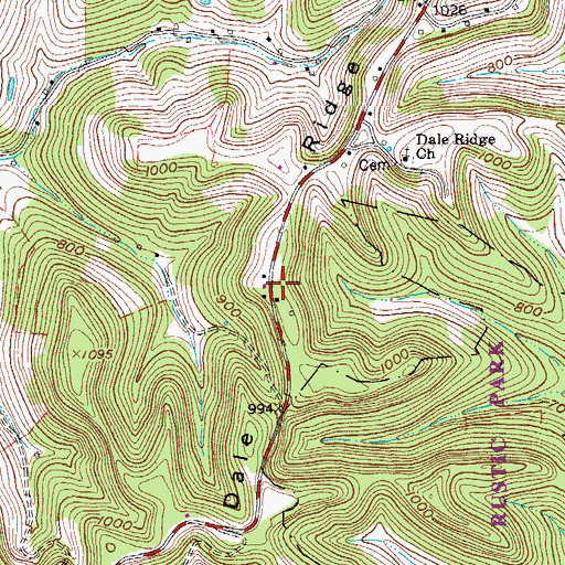 Topographic Map of Dale Ridge, TN
