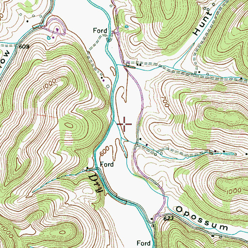 Topographic Map of Egypt Hollow Branch, TN