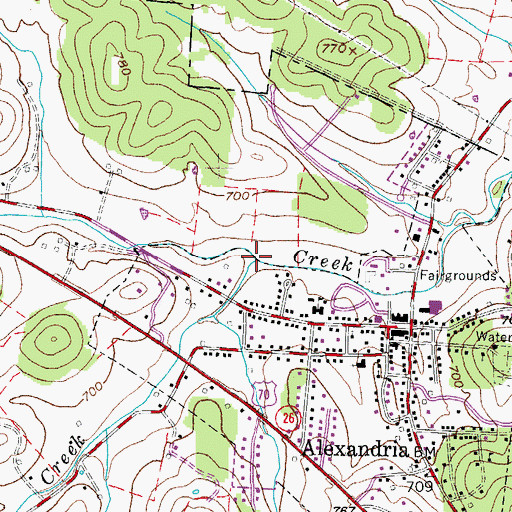 Topographic Map of Goose Creek, TN