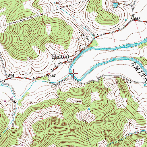 Topographic Map of Helton Creek, TN
