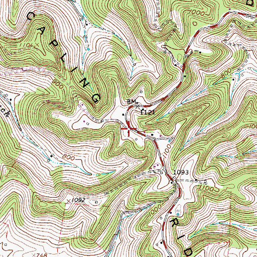Topographic Map of Capling Ridge, TN