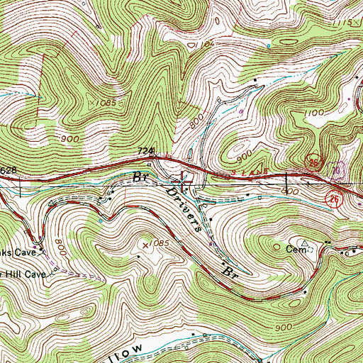 Topographic Map of Myers Hollow, TN