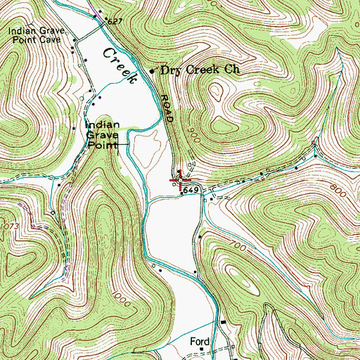 Topographic Map of Youngblood (historical), TN