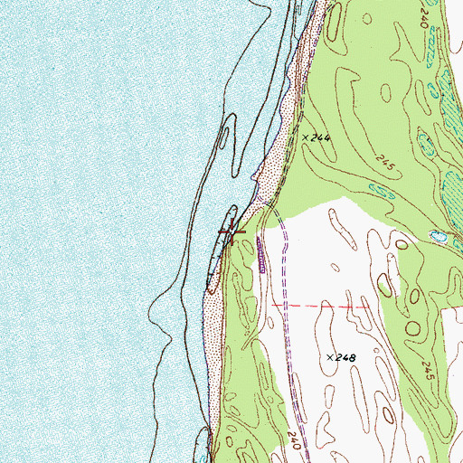 Topographic Map of Plum Point, TN