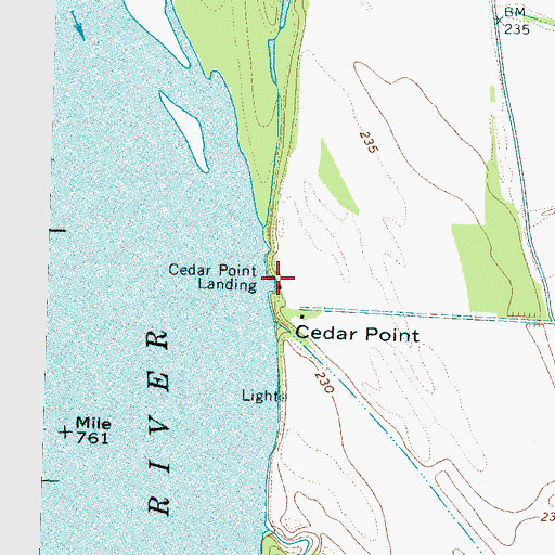 Topographic Map of Cedar Point Landing, TN