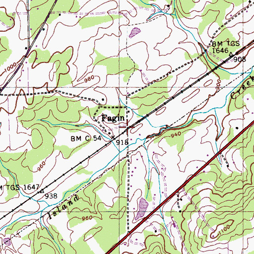 Topographic Map of Fagin, TN