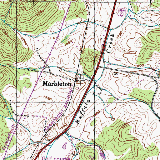 Topographic Map of Marbleton, TN