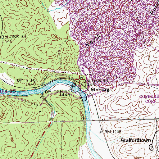 Topographic Map of McHarg, TN