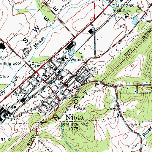 Topographic Map of East Niota Baptist Church, TN
