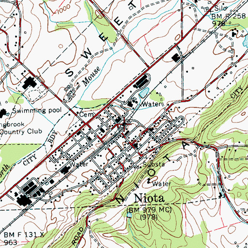 Topographic Map of Niota City Hall, TN
