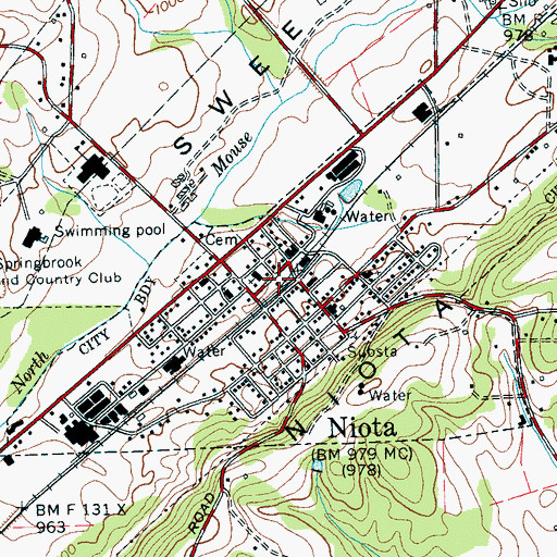 Topographic Map of Niota Public Library, TN