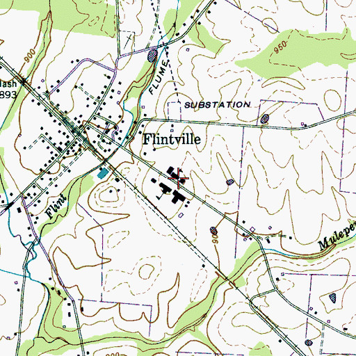 Topographic Map of Flintville Elementary School, TN