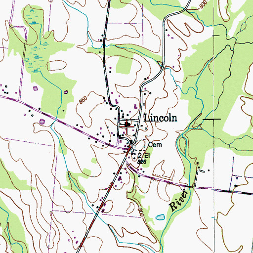 Topographic Map of Lincoln School (historical), TN