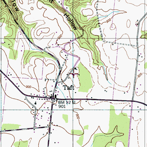 Topographic Map of Taft School, TN