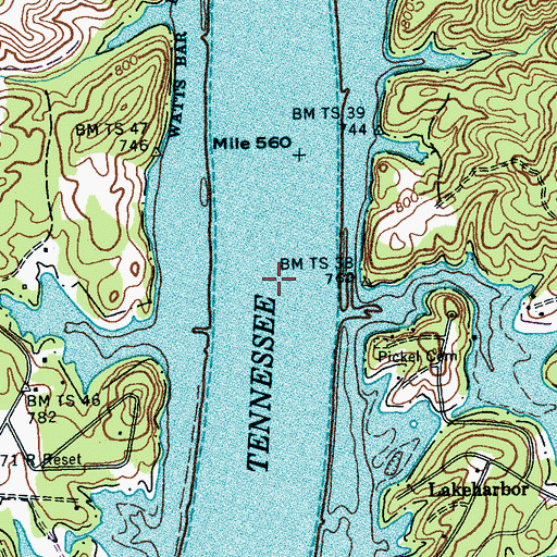Topographic Map of Ellis Ford (historical), TN
