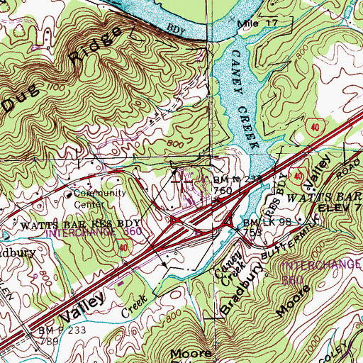 Topographic Map of Soaring Eagle Campground, TN