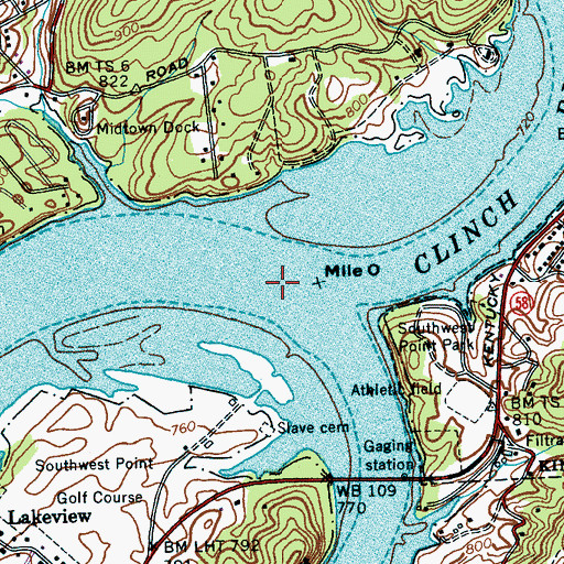 Topographic Map of Twin Rivers Ferry (historical), TN