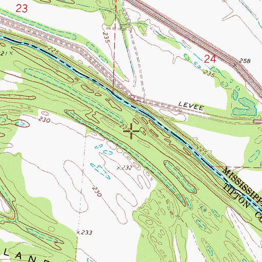 Topographic Map of Lower Turnage Landing, TN