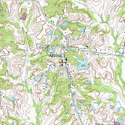 Topographic Map of Quito Community Center, TN