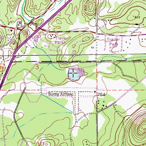 Topographic Map of Reilly Lake, AL