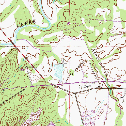 Topographic Map of McCullars Number 2 Dam, AL