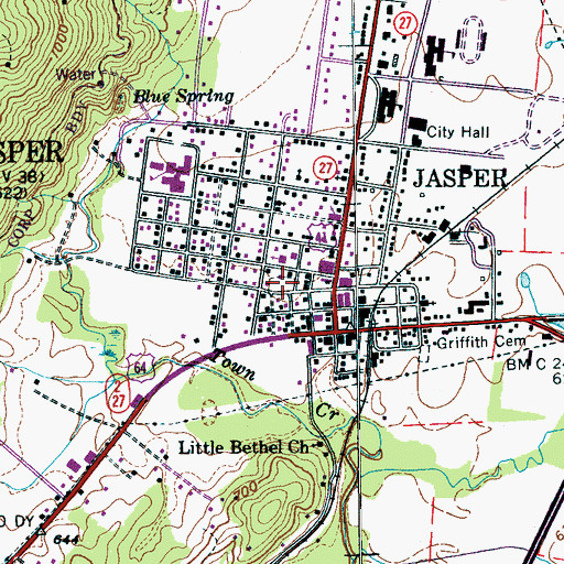 Topographic Map of Little White Church Cemetery, TN