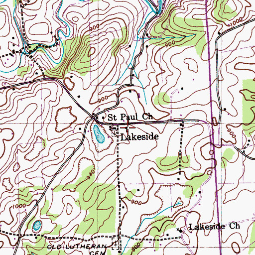 Topographic Map of Lakeside School (historical), TN