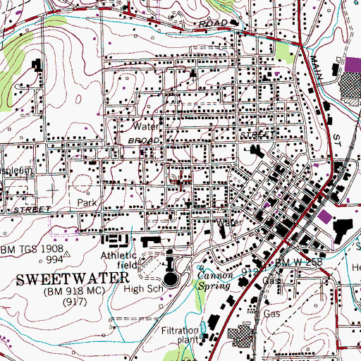 Topographic Map of Mount Bethel Baptist Church, TN
