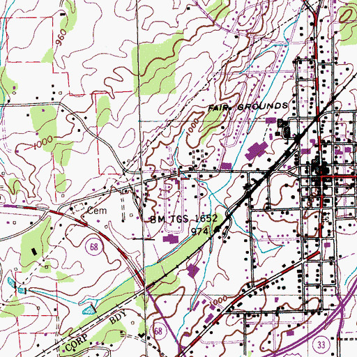 Topographic Map of Westside Baptist Church, TN