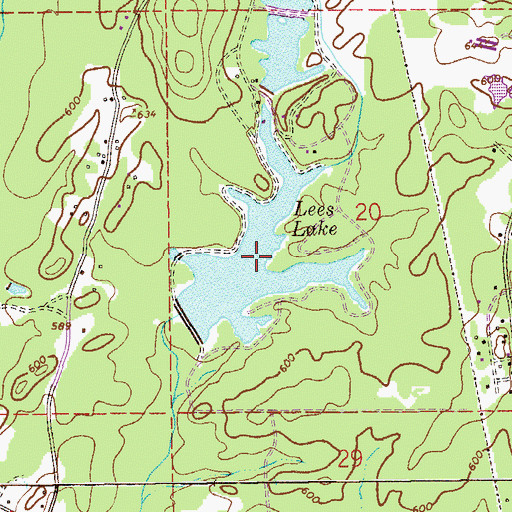 Topographic Map of Lees Lake, AL