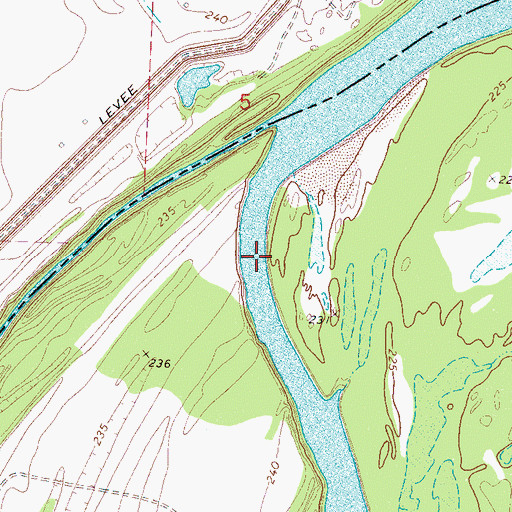 Topographic Map of Head of Island Number Thirtyfour Landing, TN