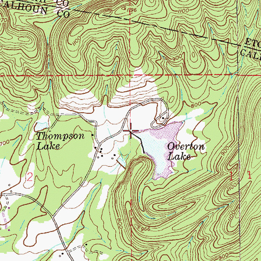 Topographic Map of Overton Dam, AL