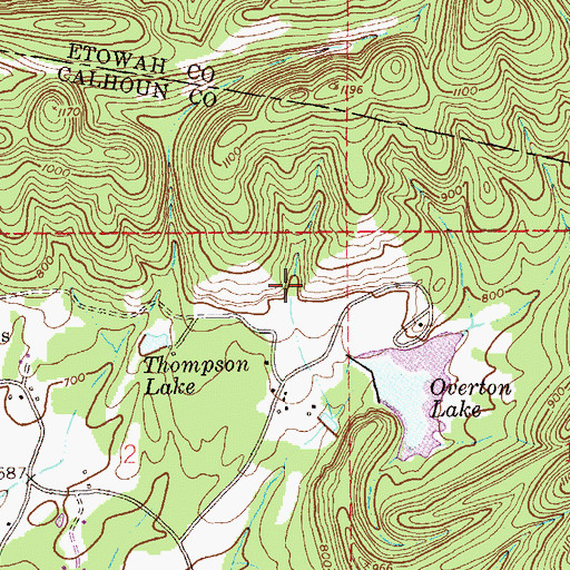 Topographic Map of Templeton Dam, AL
