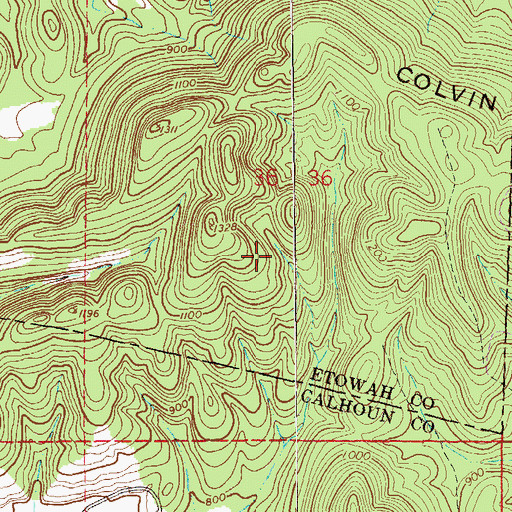 Topographic Map of Harrelson Lake, AL