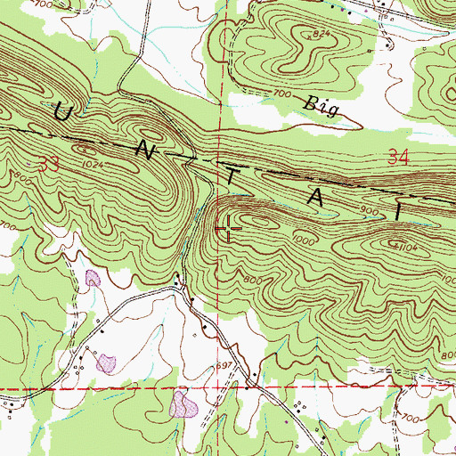 Topographic Map of McBride Lake, AL