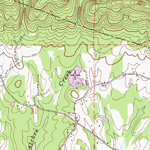 Topographic Map of Bonners Lake, AL