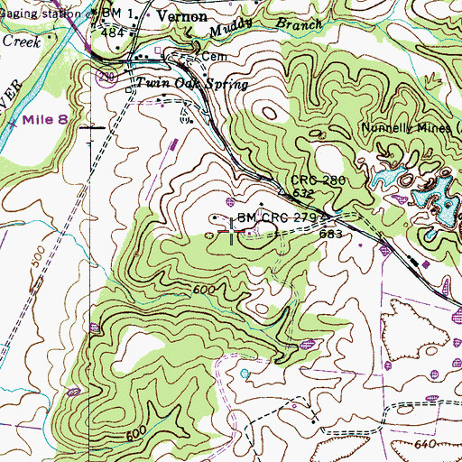 Topographic Map of Civilian Conservation Corps Camp Number 1468 (historical), TN
