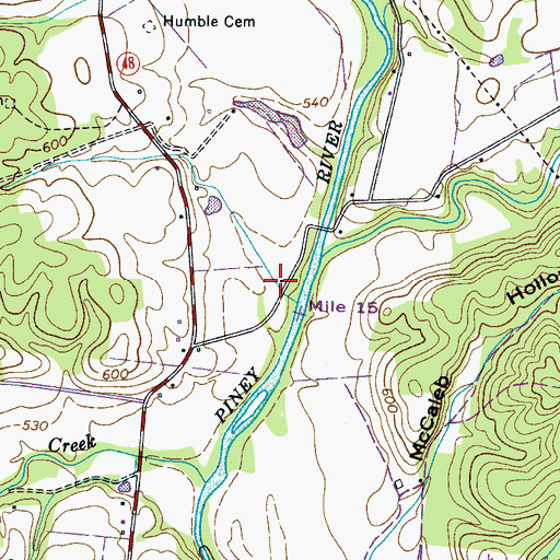 Topographic Map of Humble Church (historical), TN