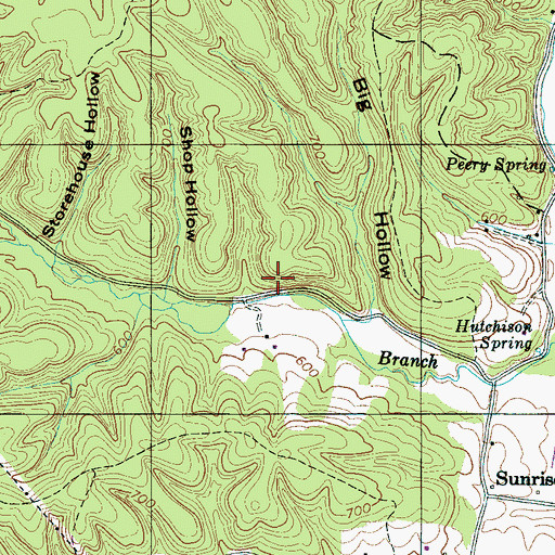 Topographic Map of Simmons Branch Mines, TN