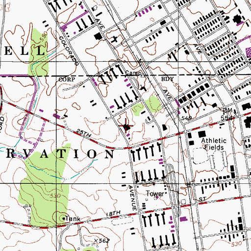 Topographic Map of Olive Physical Fitness Center, TN